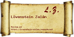 Lövenstein Zalán névjegykártya